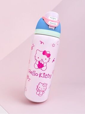 Owala Pink with blue lid Hello Kitty 32 oz Water Bottle